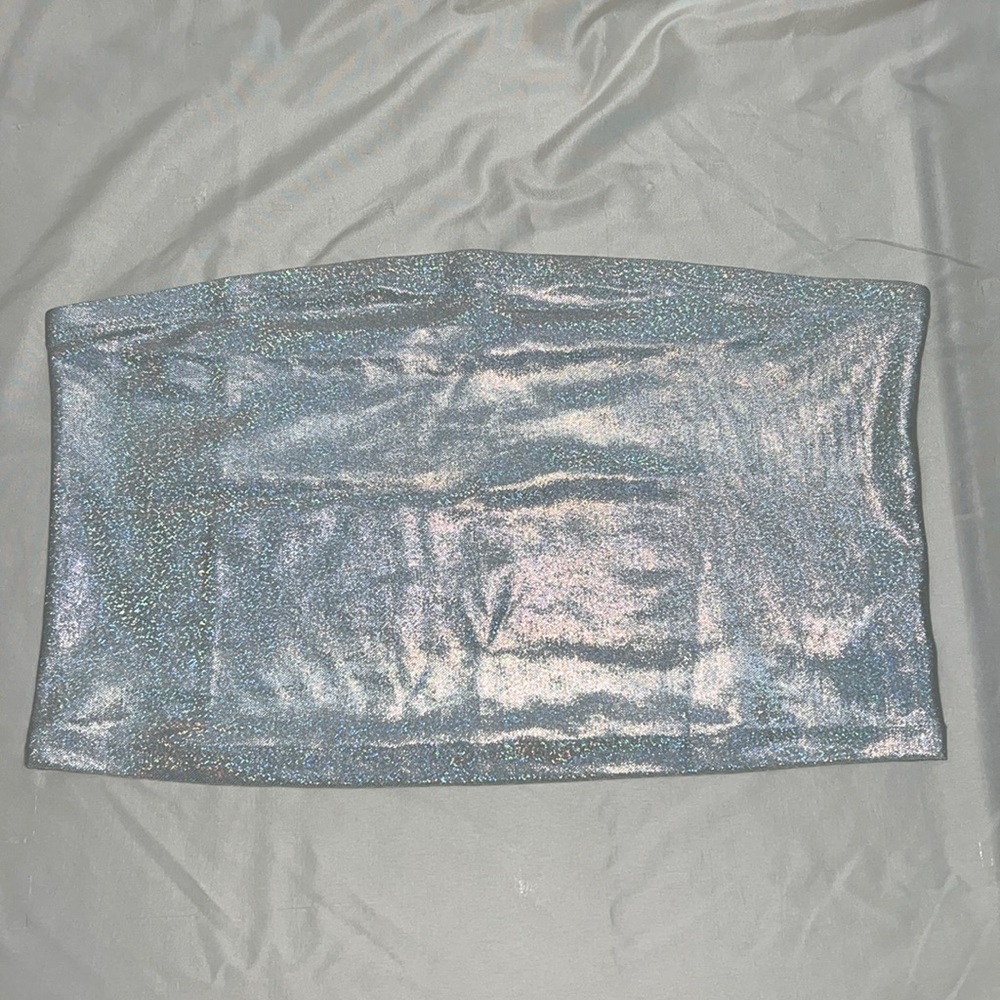 H&M Silver Metallic Bandeau Top